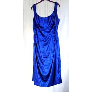 Suite 7 Sleeveless "Caffe" Faux Silk Gathered Dress